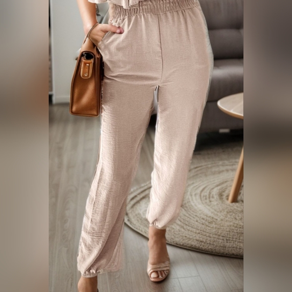 Ruffled Scoop Neck Spaghetti Strap Jumpsuit - Picture 3 of 5